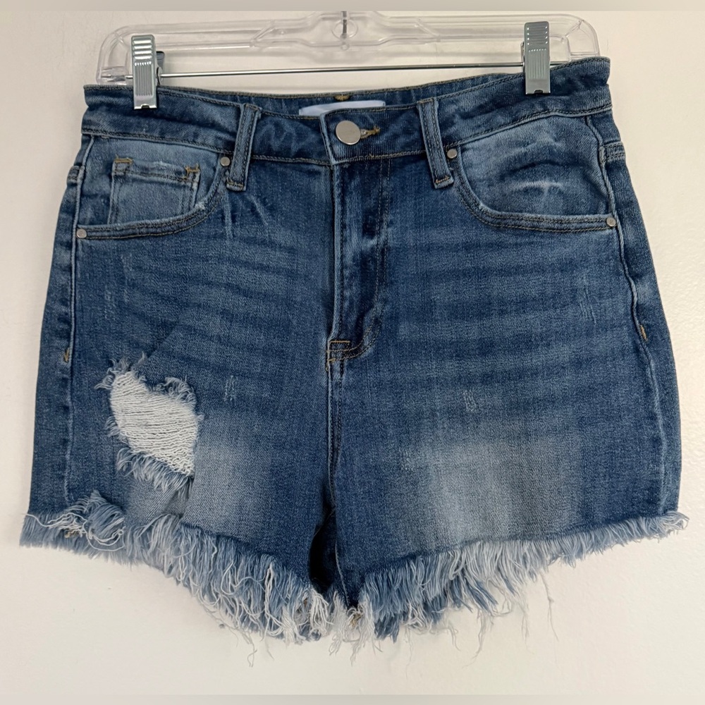 Risen Los Angeles Women’s Classic Blue Distressed Jean Shorts, RDS6030, Sz. M.